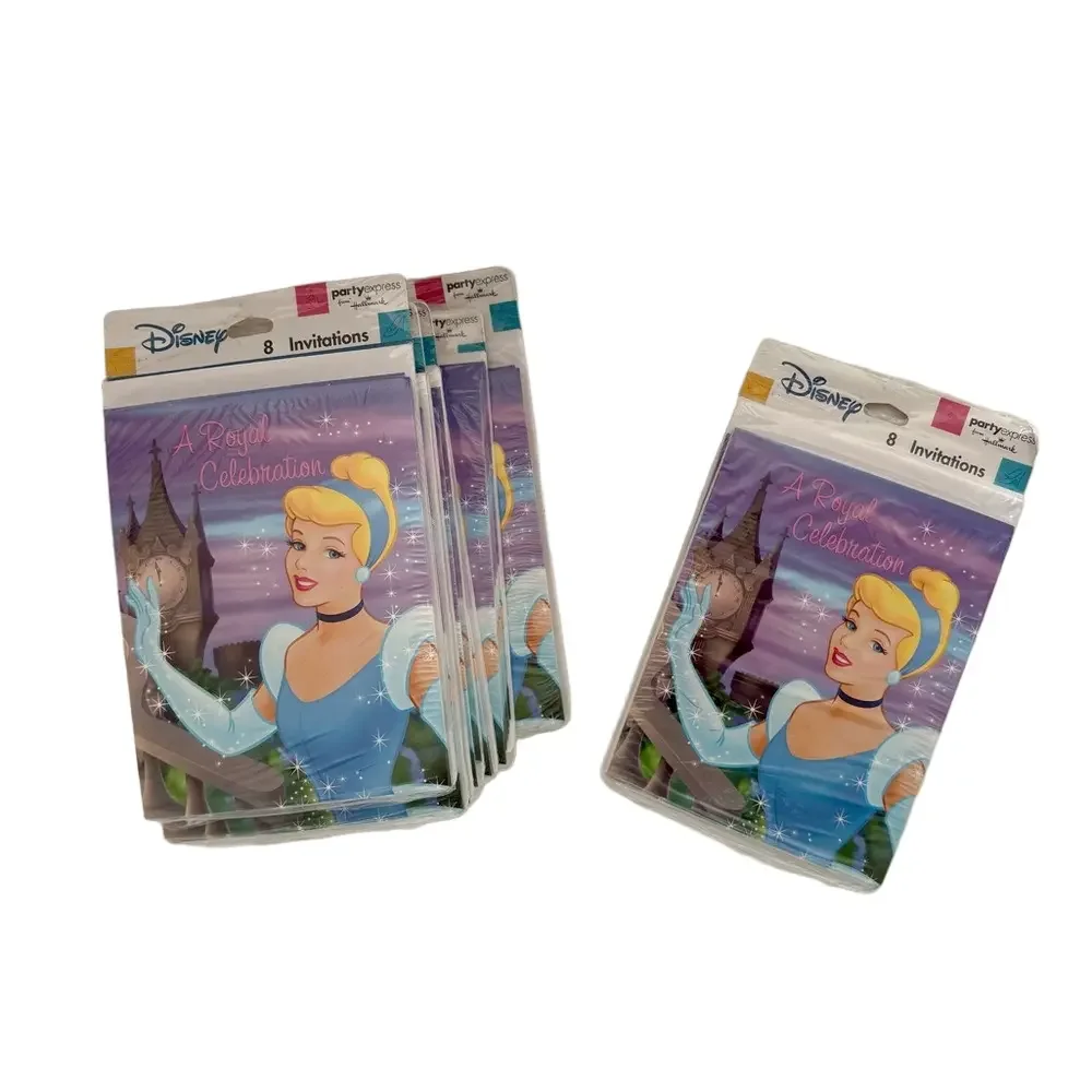 Vintage Kids Disney Princess Cinderella Unopened Birthday Invitations- Set of 8